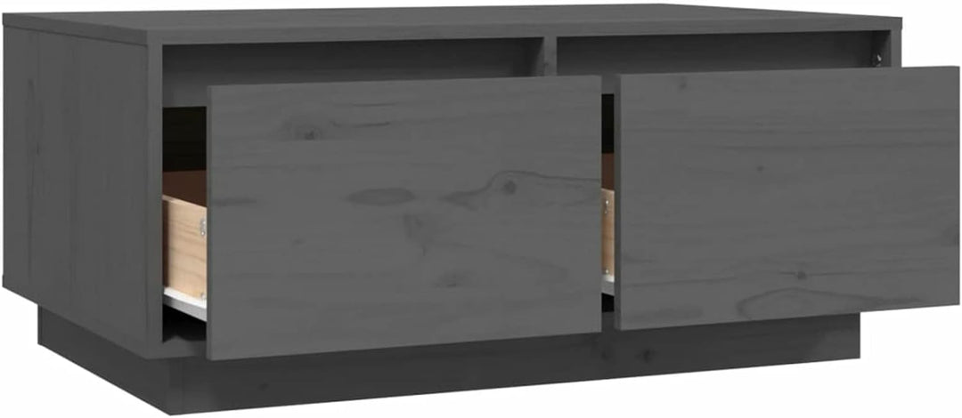 Tidyard Couchtisch, Wohnzimmertisch mit 2 Schubladen, Beistelltisch, Kaffeetisch, Holztisch, Massivh