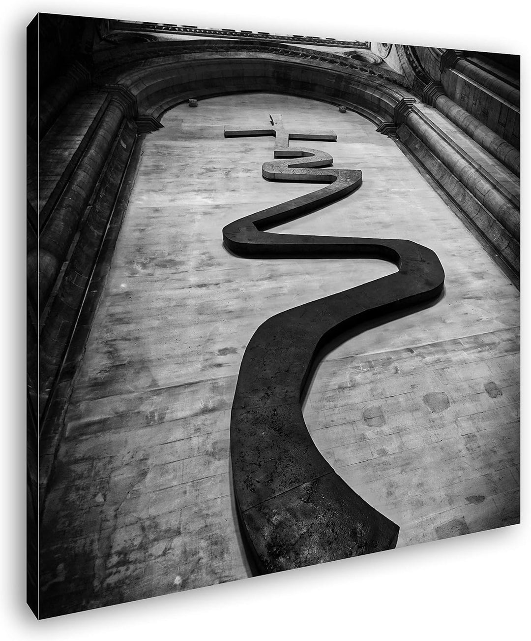 deyoli exotisches Wandkreuz Format: 70x70 Effekt: Schwarz&Weiss als Leinwandbild, Motiv auf Echtholz