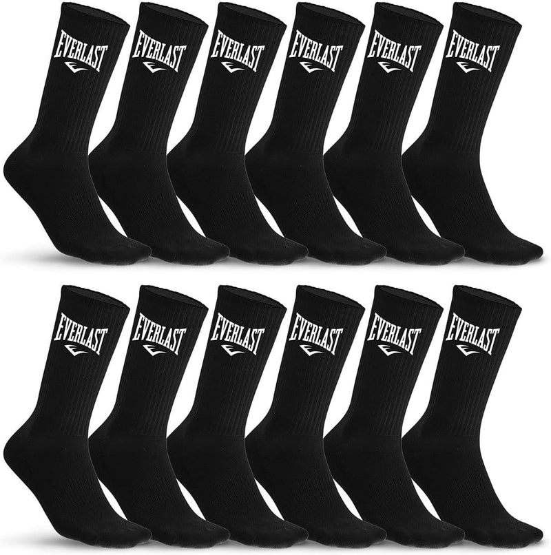 Socken Herren Atmungsaktiv, Sportsocken Herren, Perfekter Halt, rutschfest (12er Pack), Schwarz, 39/