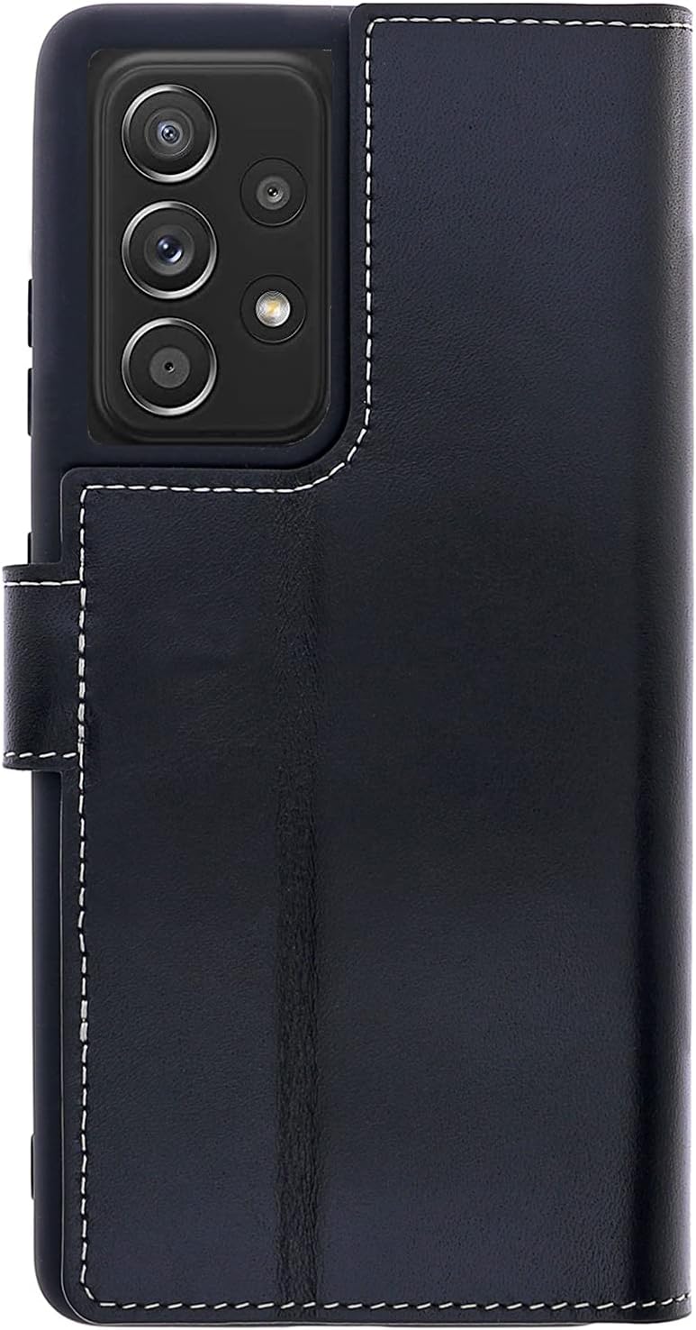 Burkley Lederhülle für Samsung A52 / A52s Handyhülle mit Kartenhalter - RFID/NFC Schutz und Kickstan
