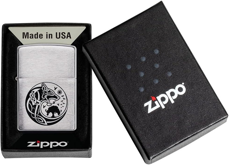 Zippo - Viking - Color Image, Brushed Chrome - Sturmfeuerzeug, nachfüllbar, in hochwertiger Geschenk