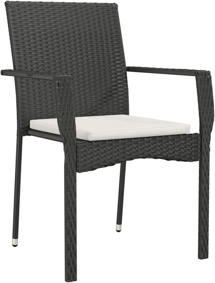 Tidyard 3-TLG. Bistro-Set mit 2 Sessel Poly Rattan | Balkonset mit Auflagen und Kissen | Garten Loun
