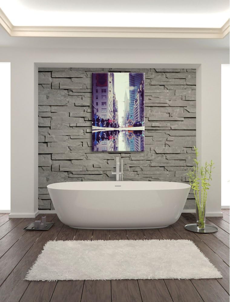 New York Times Square, Format: 100x70 auf Leinwand, XXL riesige Bilder fertig gerahmt mit Keilrahmen