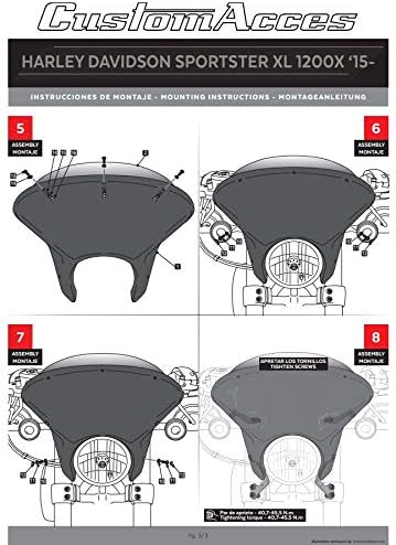 Customacces Batwing SML Kurzer Bildschirm Getönt Puig ref.21055H für Harley Davidson Sportster 1200