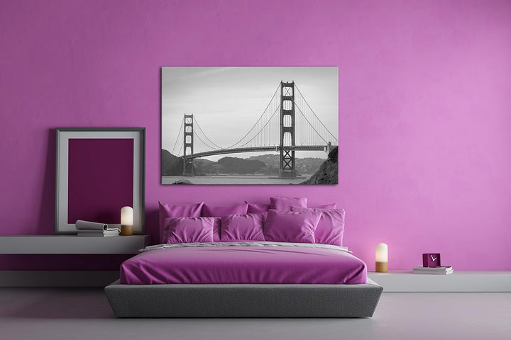 deyoli riesige Golden Gate Brücke in San Francisco Effekt: Schwarz/Weiss im Format: 100x70 als Leinw