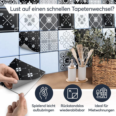 CREATISTO Mosaik Klebefliesen Stickerfliesen Fliesenfolie - Aufkleber Folie für Fliesen I Stickerfli