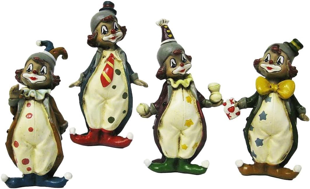 Pommerntraum ®| 4-er Set Dekorationsfiguren Sammlerfiguren Wohn-Dekoration Skulpturen Clowns Clownfi