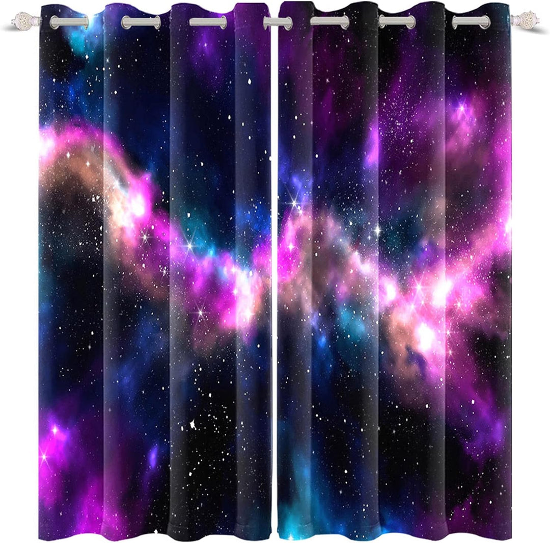 Renaiss 107x275cm Sternenhimmel Fenstervorhänge für Kinder Teens Erwachsene Schlafzimmer Wohnzimmer