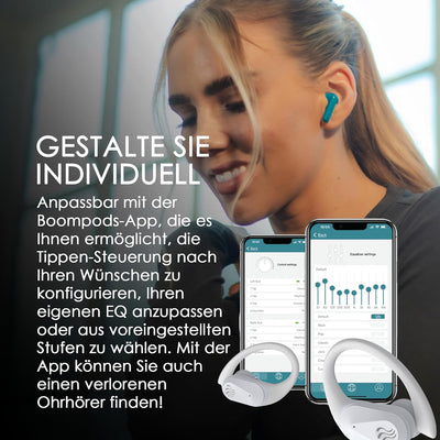 Boompods SportPods Ocean, Nachhaltige In Ear Kopfhörer kabellos, Bluetooth Kopfhörer Sport - Sportko