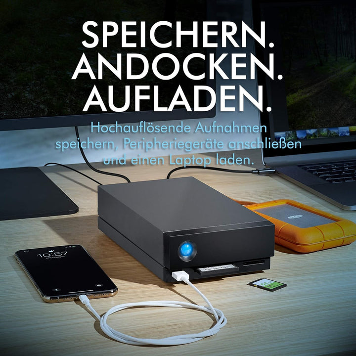 LaCie 1big Dock HDD 20TB externe Festplatte, Thunderbolt 3, USB, Card Reader, PC & Mac, inkl. 5 Jahr