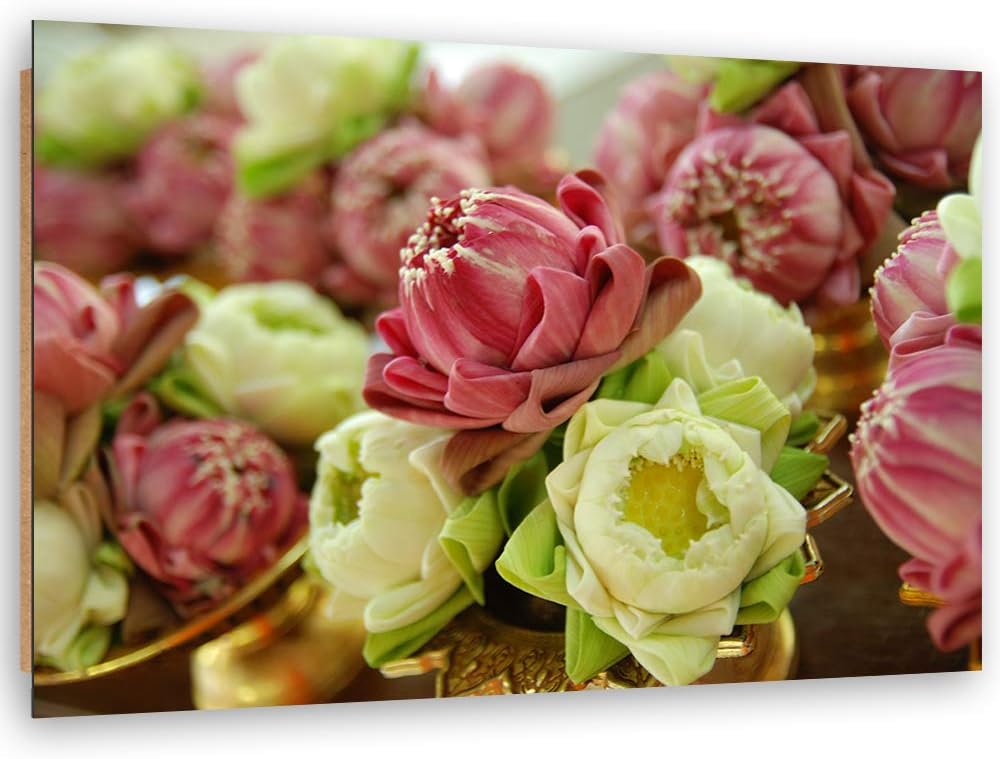 Feeby Wanddeko Blumen Bild Kunstdruck modern Pflanze mehrfarbig 80x60 cm Deko Paneel 80x60 cm mehrfa