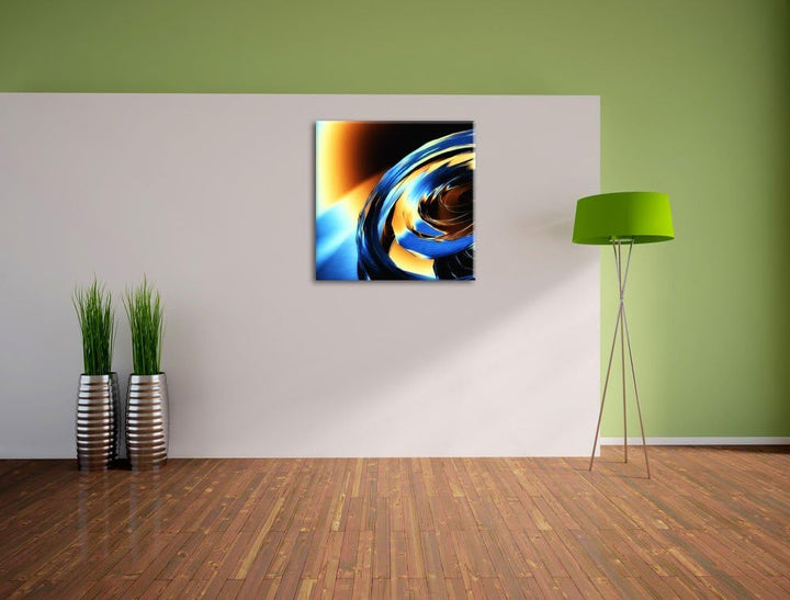 Abstrakte Form, Format: 70x70 auf Leinwand, XXL riesige Bilder fertig gerahmt mit Keilrahmen, Kunstd