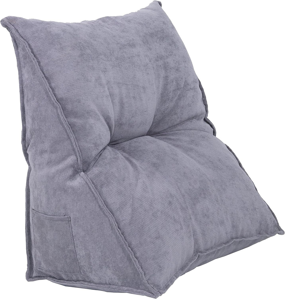 Meerweh Rückenkissen Keilkissen Palettenkissen, 48x30x48 cm, Cordstoff, flauschig, grau