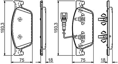 Bosch BP1474 Bremsbeläge - Vorderachse - ECE-R90 Zertifizierung - vier Bremsbeläge pro Set