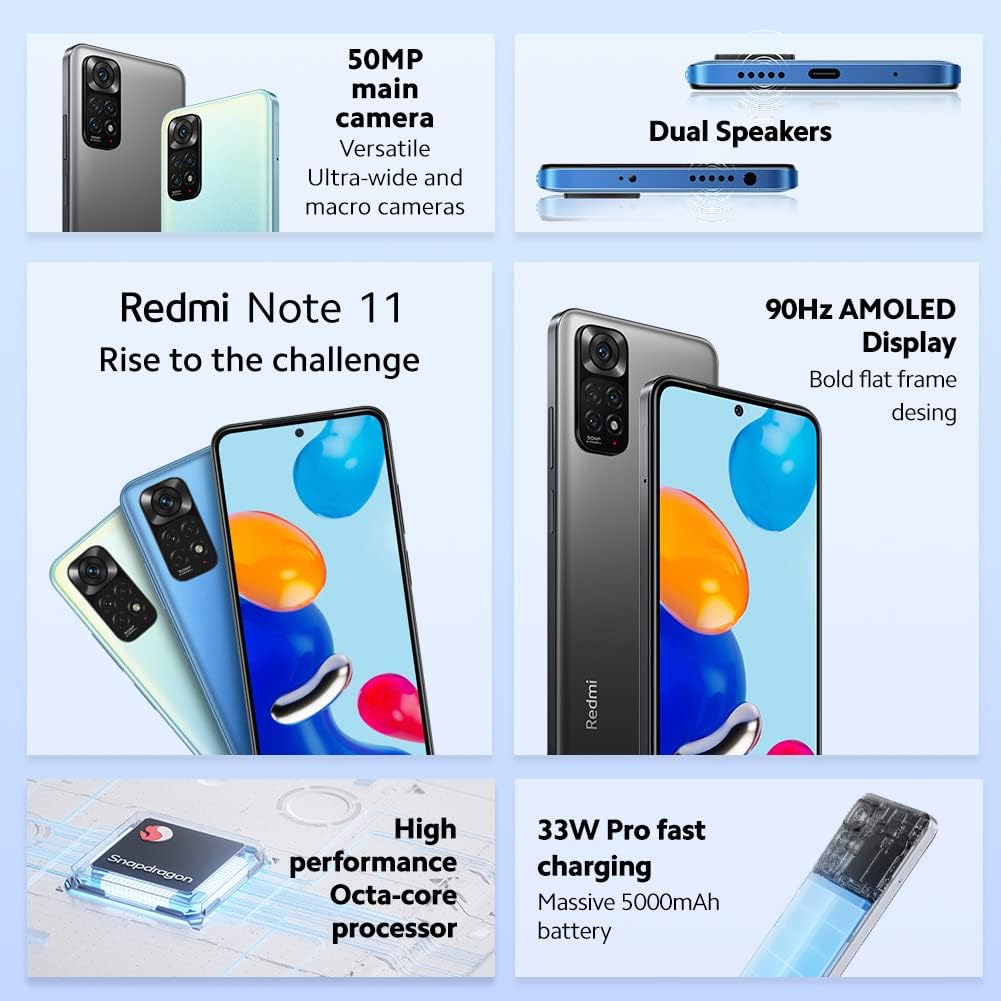 Xiaomi Redmi Note 11 - Smartphone 128GB, 4GB RAM, Dual SIM, Twilight Blue Twilight Blue Handy, Twili