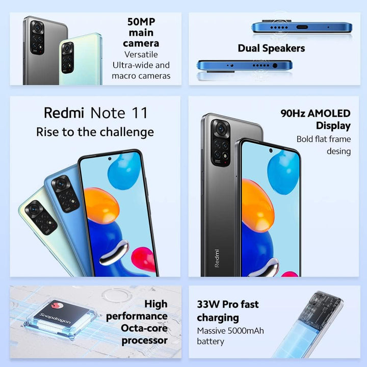 Xiaomi Redmi Note 11 - Smartphone 128GB, 4GB RAM, Dual SIM, Twilight Blue Twilight Blue Handy, Twili