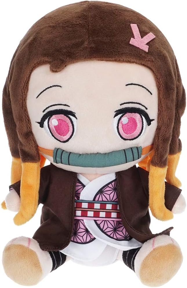 CoolChange Nezuko Kamado Plüschfigur aus D. Slayer | Chibi Kuscheltier | 21cm