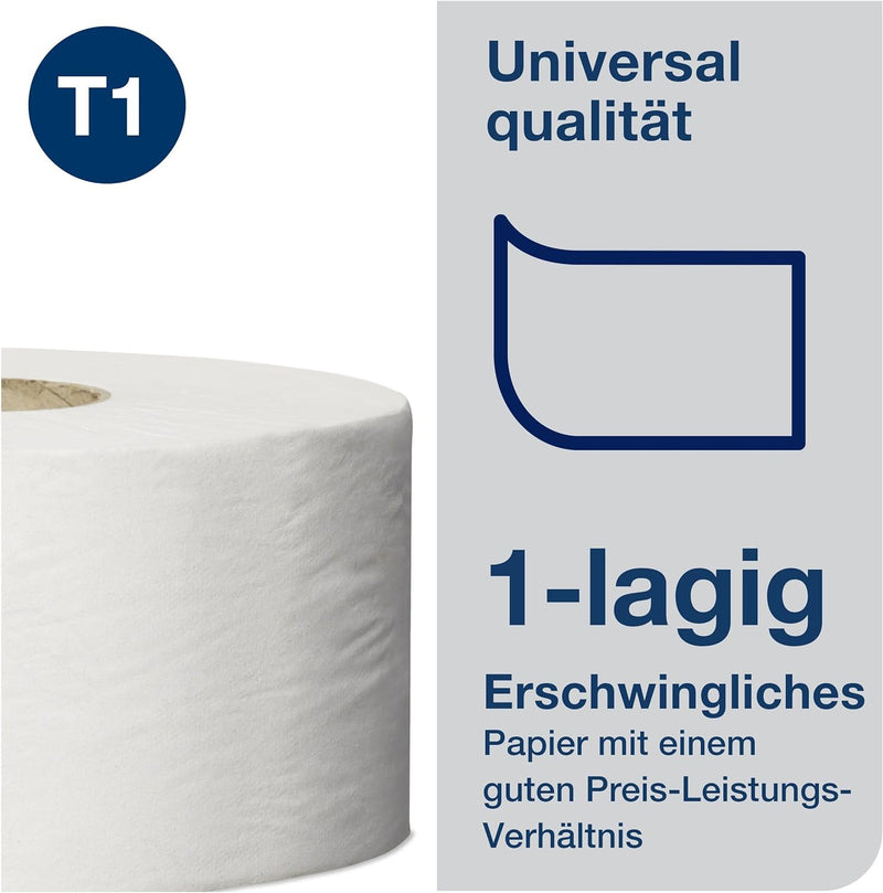 Tork 110162 Jumbo Toilettenpapier in Advanced Qualität für das Tork T1 Jumbo Toilettenpapiersystem /