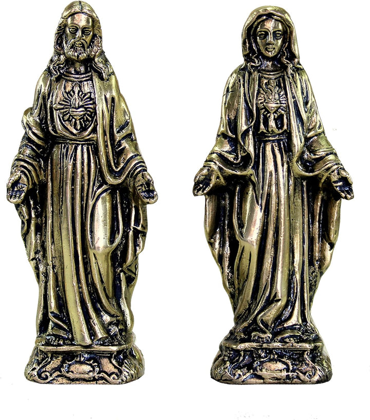 eSplanade Jesus Christus und Mutter Maria Idol Statue Skulptur aus Messing, 14,6 cm
