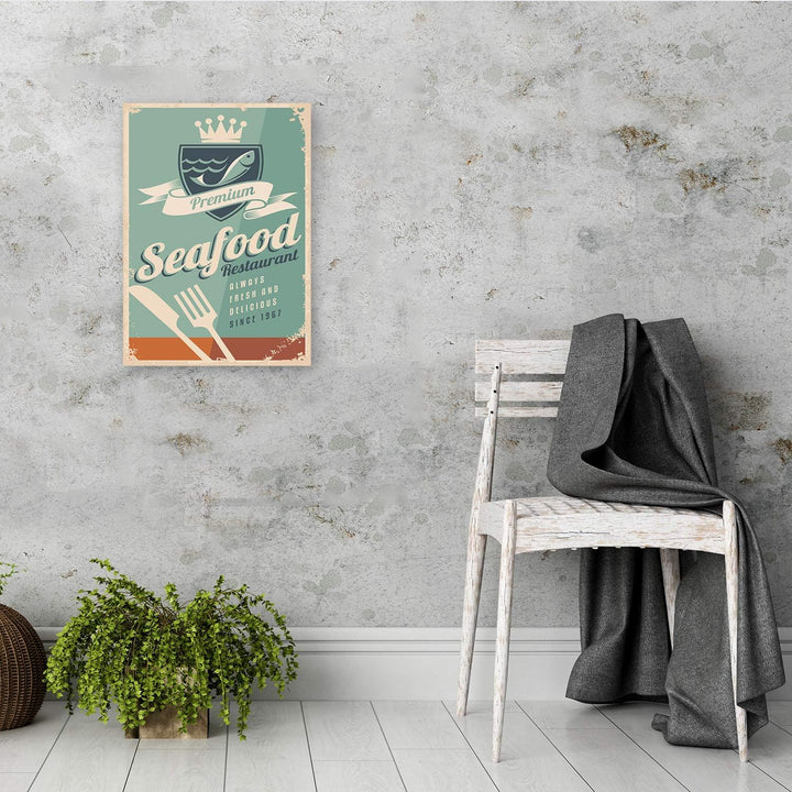 Feeby Deco Panel Vektorgrafik Bild Kunstdruck modern Amerikanisch Blau 60x90 cm Deco panel 60x80 cm