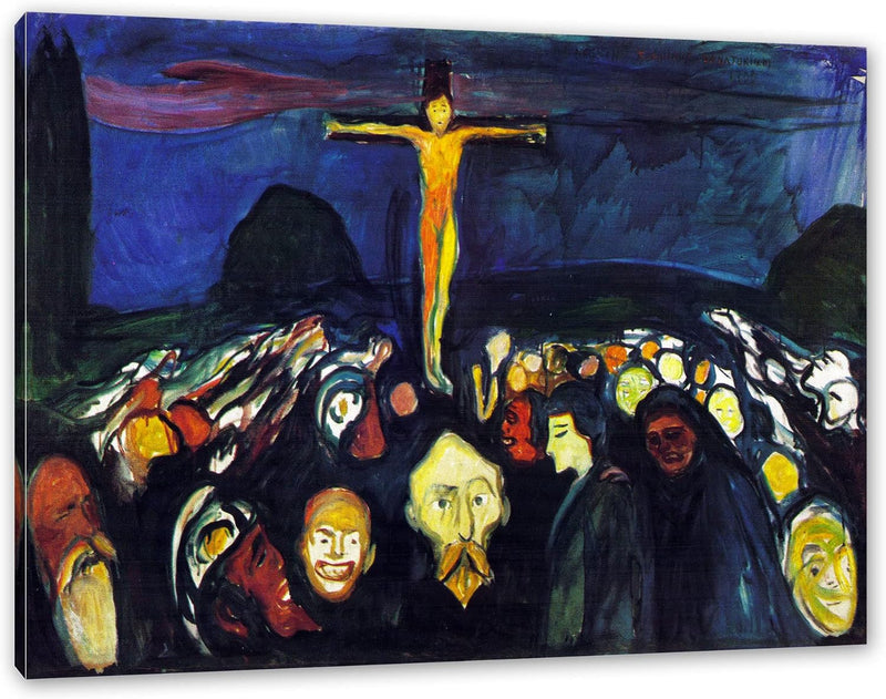 Edvard Munch - Golgotha als Leinwandbild / Grösse: 120x80 cm / Wandbild / Kunstdruck / fertig bespan