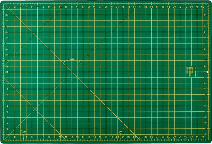 Prym 611382 Schneideunterlage cm/inch-Einteilung, 90x60cm & Rollschneider Maxi Olfa- Rollenschneider