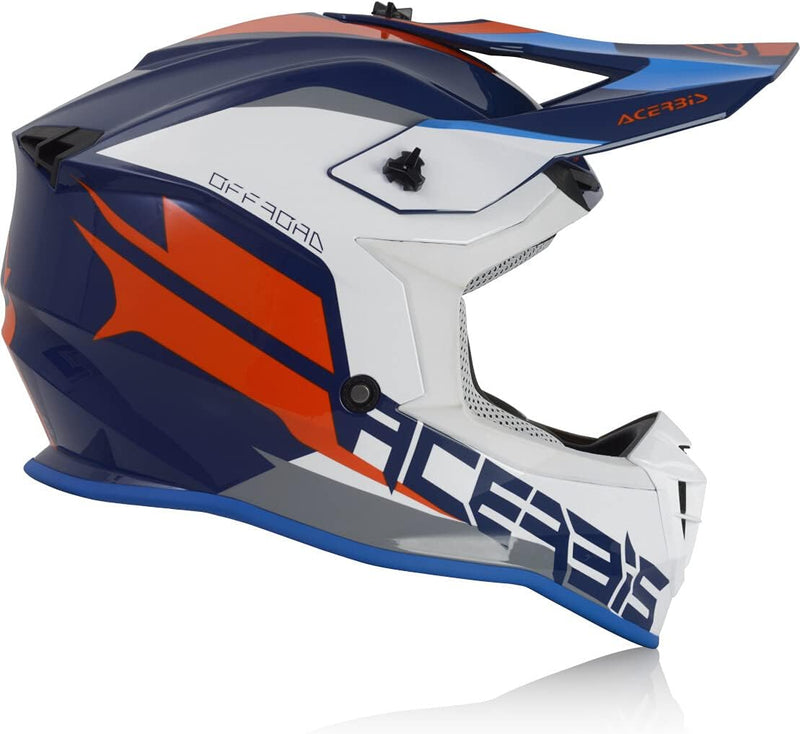 Acerbis Unisex-Adult Linear Helmet XL (61/62) Blau/Weiss, XL (61/62) Blau/Weiss