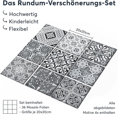 Fliesenmuster Deko-Folie Fliesen - Klebefliesen Mosaikfliesen Stickerfliesen I Fliesen-Folie Sticker