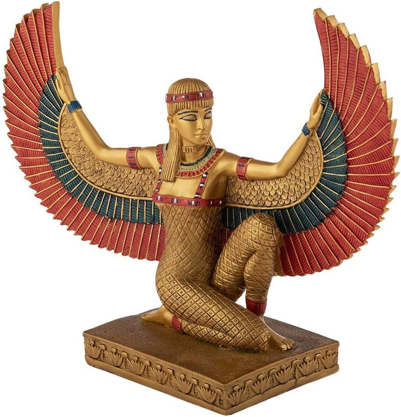Grosse Statue ISIS Flügel – Ägyptische Göttin der Fruchtbarkeit Goldfarben, Goldfarben