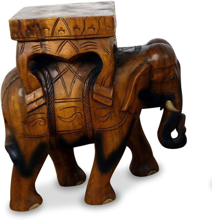 livasia Holzelefantenhocker/Elefantenpodest, Höhe: 42cm, Hocker aus Holz, Holzelefanten, Asiatischer