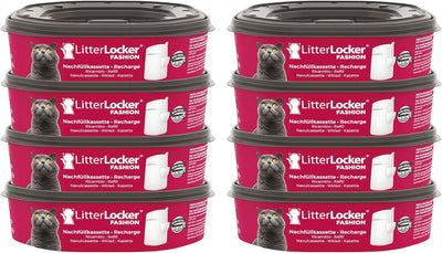 Litter Locker Fashion 8er- Pack Nachfüllkassette & LitterLocker Fashion, Katzenstreu-Entsorgungseime