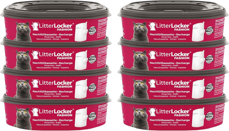 Litter Locker Fashion 8er- Pack Nachfüllkassette & LitterLocker Fashion, Katzenstreu-Entsorgungseime