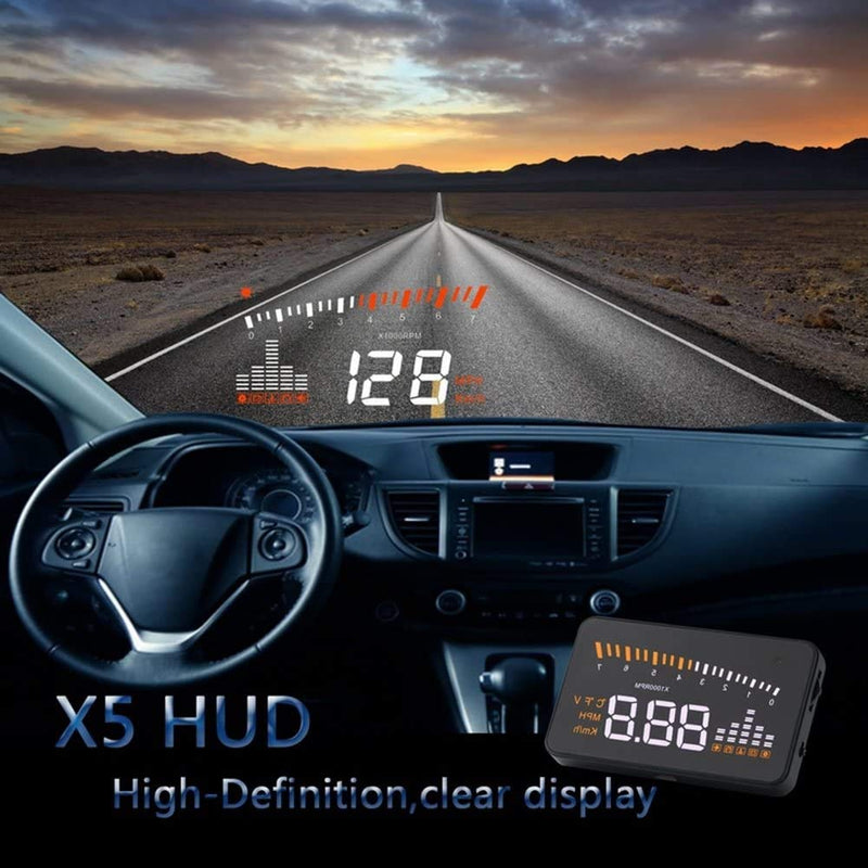 Vgeby OBDII HUD Head Up Display Farb-LED-Projektor, Geschwindigkeits-Warnsystem für Auto, LKW