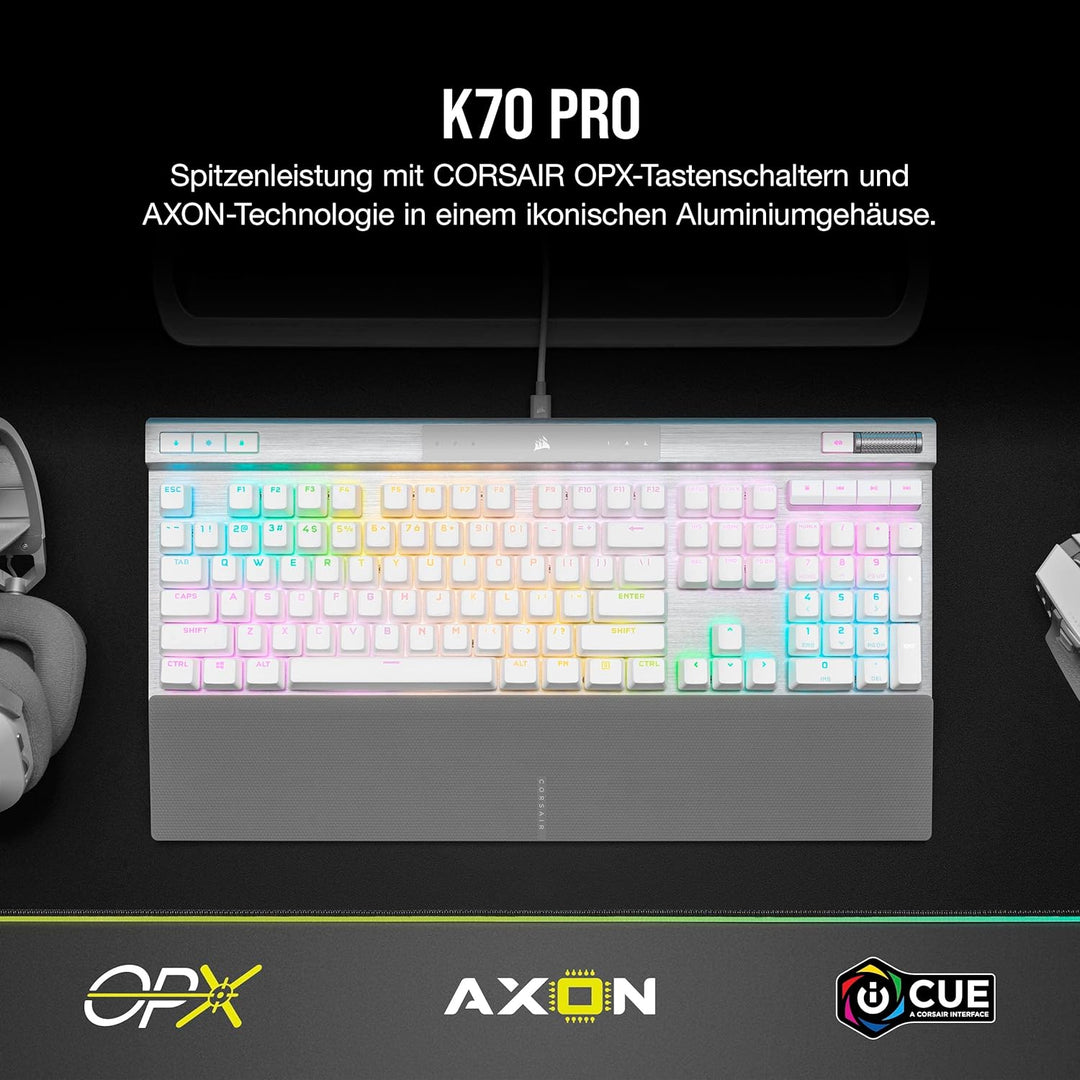 CORSAIR K70 PRO RGB Optisch-Mechanische Kabelgebundene Gaming-Tastatur - OPX Linear-Schalter - PBT D