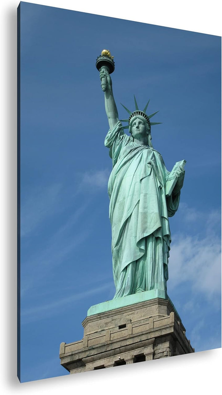 deyoli Die gigantische Freiheitsstatue im Format: 80x60 als Leinwandbild, Motiv fertig gerahmt auf E