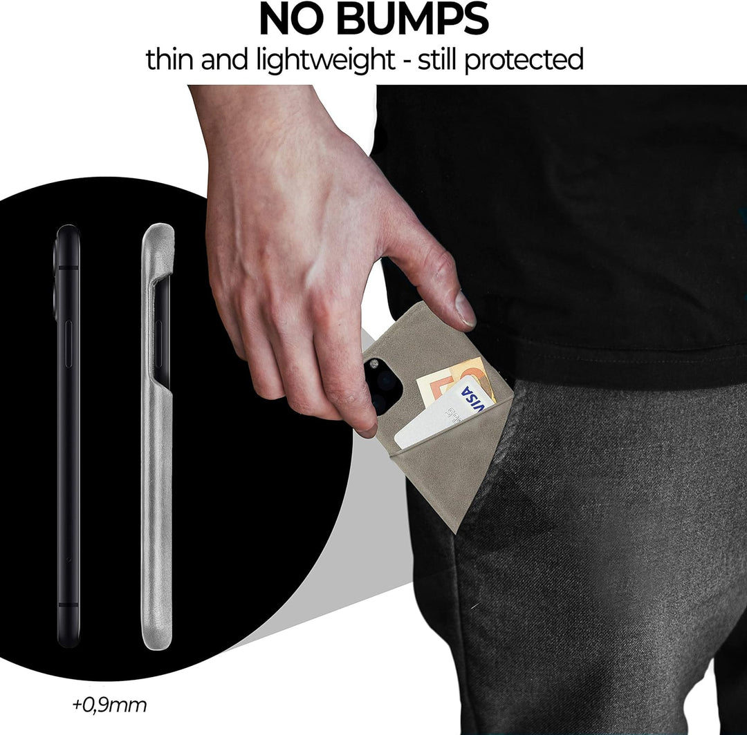 BULLAZO Menor Urban – Schutzhülle Handy Hülle mit Kartenfach aus Leder kompatibel mit iPhone 11 Pro