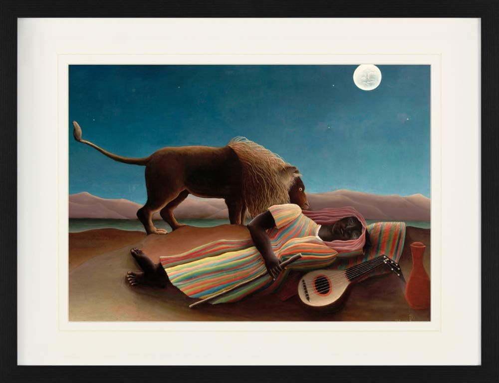 1art1 Henri Rousseau Poster Die Schlafende Zigeunerin, 1897 Gerahmtes Bild Mit Edlem Passepartout |