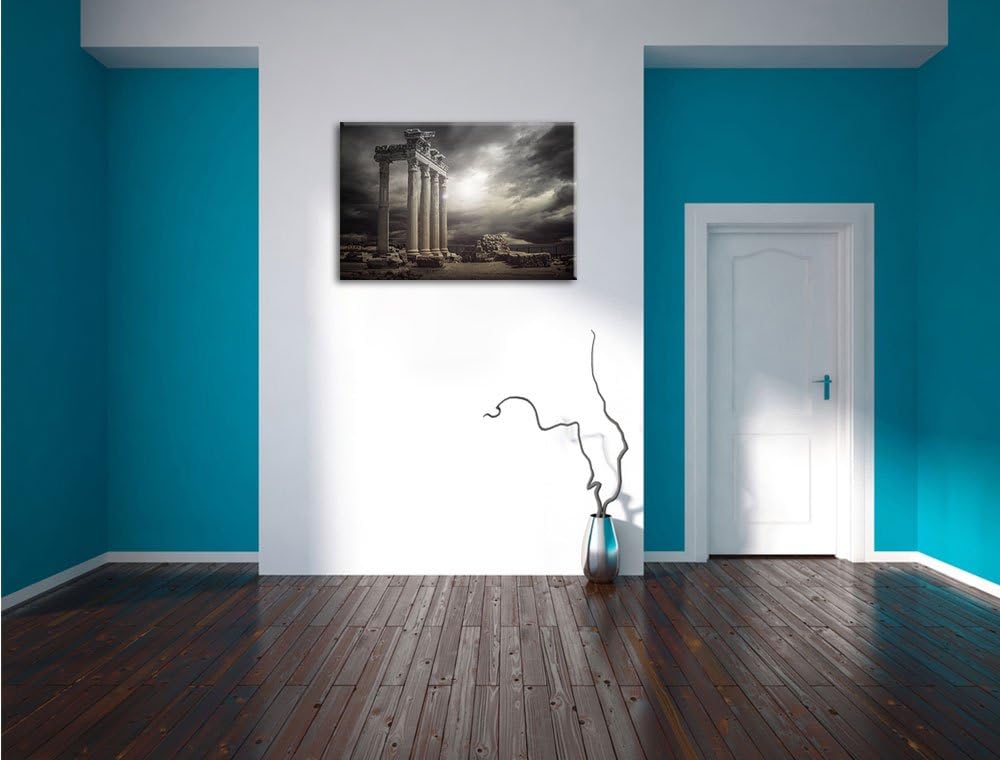 Pixxprint Apollon Tempel Ruine in Side als Leinwandbild/Grösse: 100x70 / Wandbild/Kunstdruck/fertig