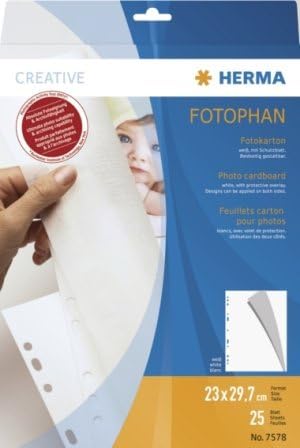 Herma 7578 Fotokarton Fotoblätter 250 Blatt Weiss Mit Schutzblatt 230x297mm