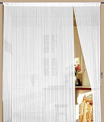Kaikoon Fadenvorhang Vorhang Fadenstore Fadengardine Messe 300 cm x 400 cm weiss