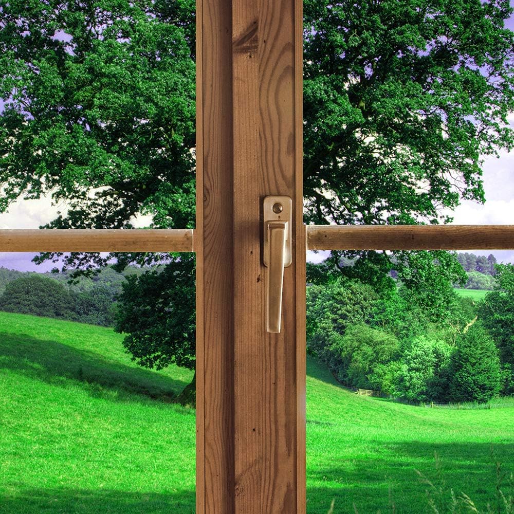 Feeby Vlies Leinwandbild Geschlossenes Fenster 3D-Illusion 120x80 cm Wanddeko Design Kunstdruck Zimm