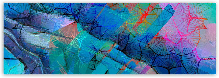 Feeby Dekobild Abstraktes design Deko Wand Kunstdruck Muster Blau 140x45 cm Deco panel 140x45 cm D,