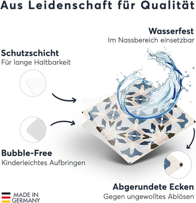 CREATISTO Klebefliesen Stickerfliesen Fliesenfolie - Stylische Sticker Aufkleber für Fliesen I Klebe