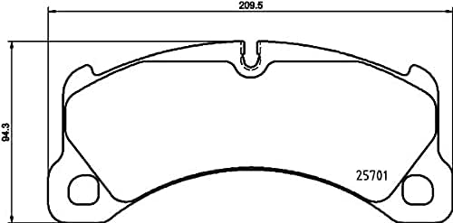 HELLA PAGID 8DB 355 021-191 Bremsbelagsatz - T2342 - Dicke/Stärke: 17.4mm - Bremssystem: Brembo - fü