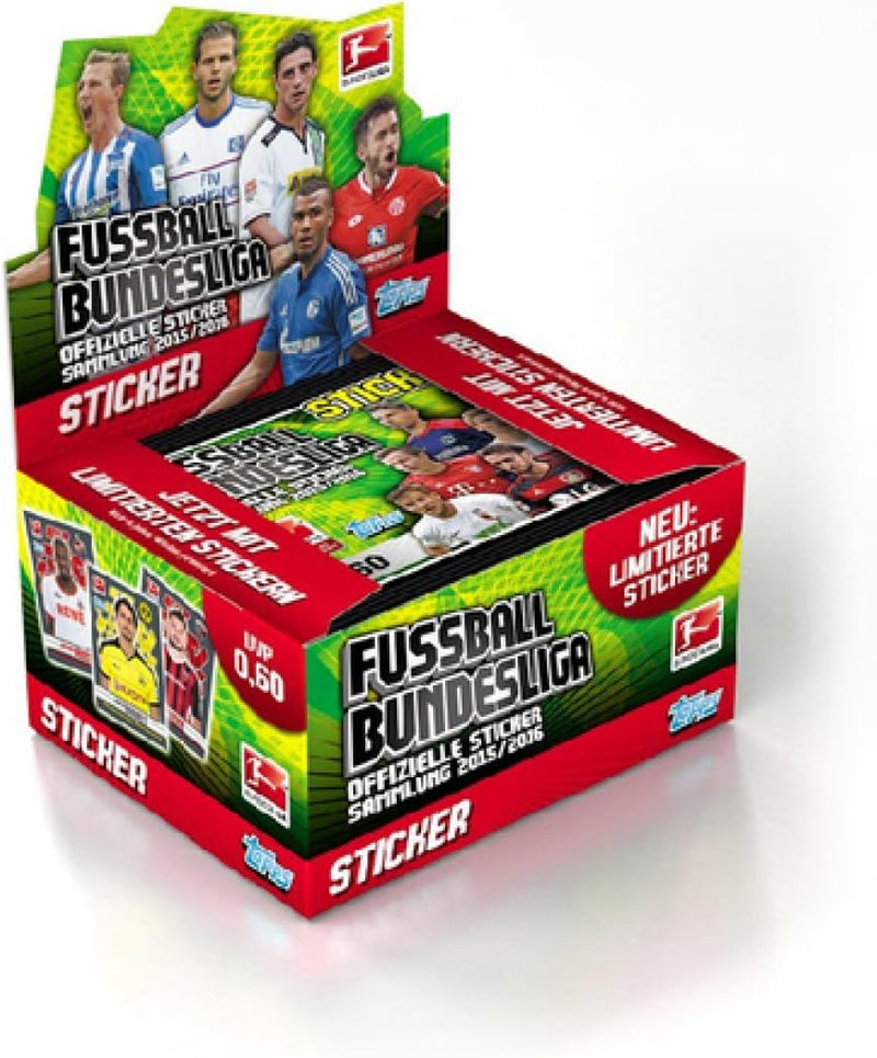 Bundesliga Sticker - Display mit 50 Tüten Sticker, 2015/2016 topps