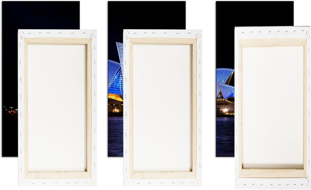 deyoli Dark Opera House in Sydney Format: 3-teilig 120x80 als Leinwandbild, Motiv fertig gerahmt auf