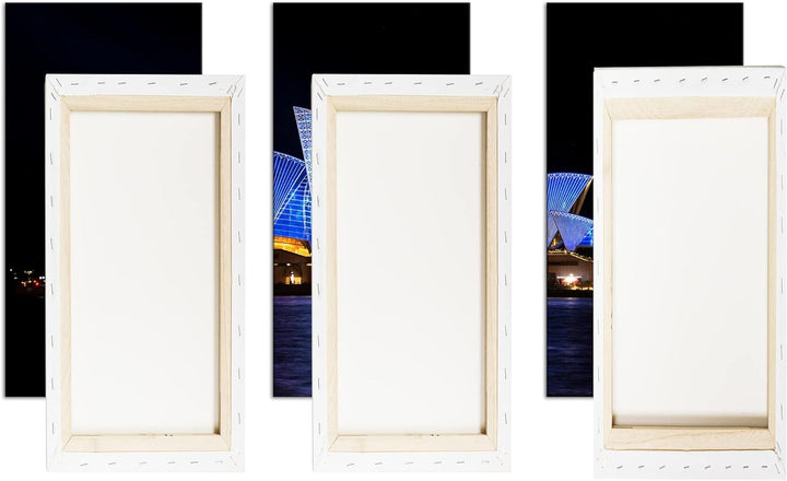 deyoli Dark Opera House in Sydney Format: 3-teilig 120x80 als Leinwandbild, Motiv fertig gerahmt auf