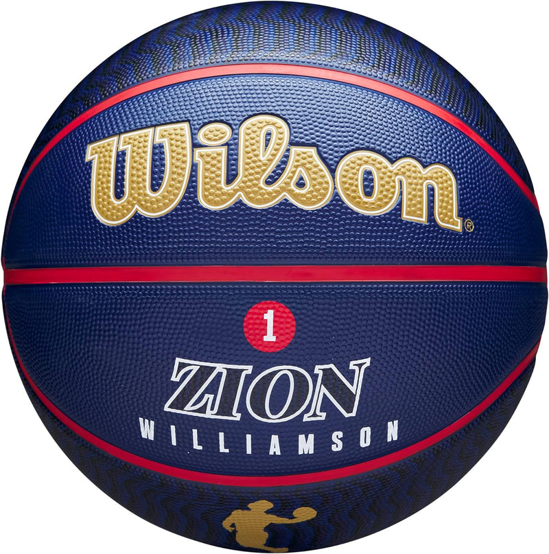 Wilson NBA Player Icon Outdoor Basketball - Size 7 - 29.5" and Mini Size 7 New Orleans Pelicans, 7 N