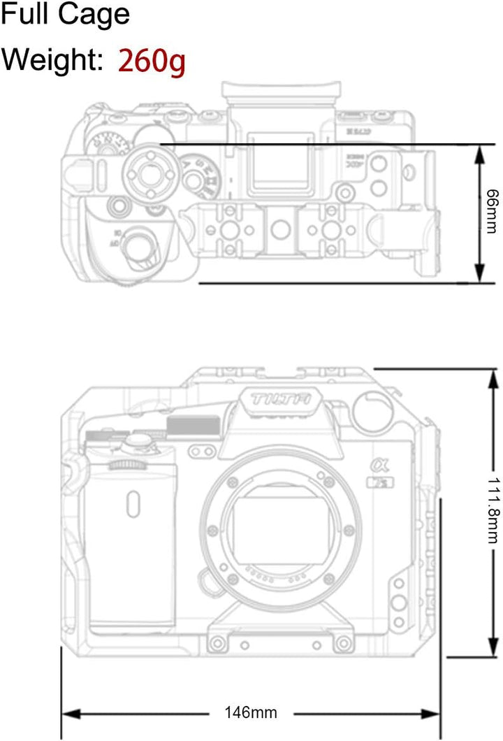 (Black) TILTA TA-T18-FCC-B Full Camera Cage für Sony Alpha 7S III / A7S III / A7S3 Tiltaing Kamera K