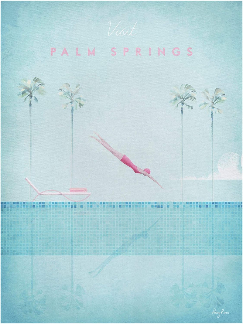 Bilderwelten Leinwandbild Reiseposter Palm Springs 40 x 30cm Recycled Canvas 40cm x 30cm - Recycled